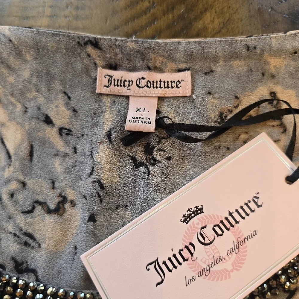 Juicy Couture Lavender Gray Bead Embellished Sleeveless Blouse XL - Picture 6 of 7